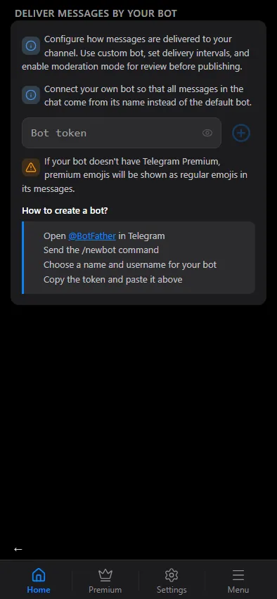Connecting a custom bot.