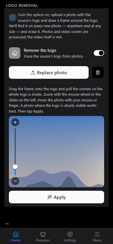 Frame on the logo