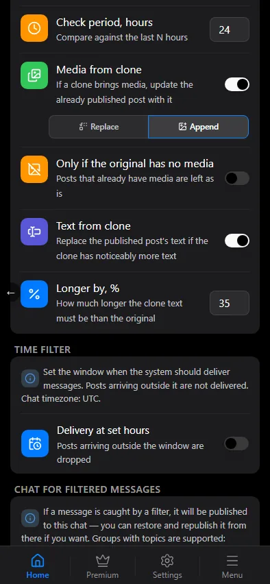 Updating the original from a clone